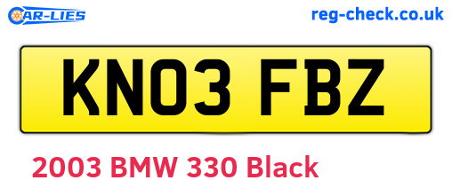KN03FBZ are the vehicle registration plates.