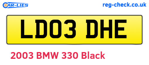 LD03DHE are the vehicle registration plates.