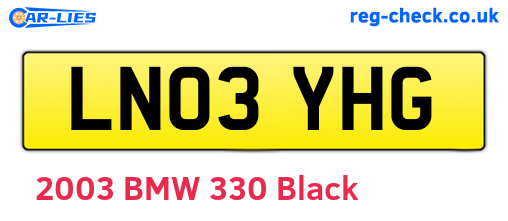 LN03YHG are the vehicle registration plates.
