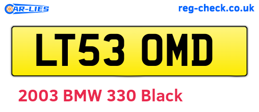 LT53OMD are the vehicle registration plates.