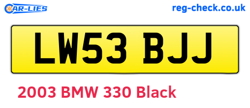 LW53BJJ are the vehicle registration plates.