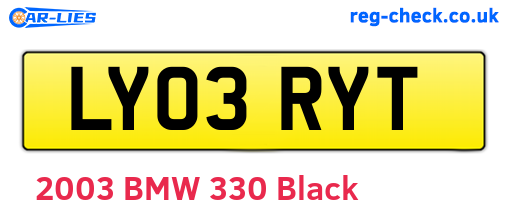 LY03RYT are the vehicle registration plates.