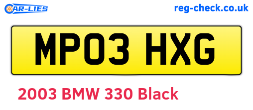 MP03HXG are the vehicle registration plates.