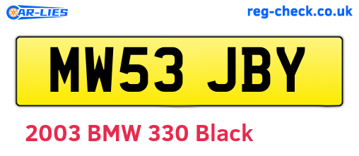 MW53JBY are the vehicle registration plates.
