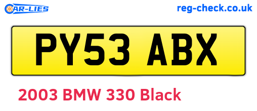 PY53ABX are the vehicle registration plates.