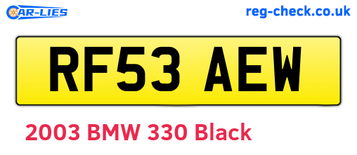 RF53AEW are the vehicle registration plates.