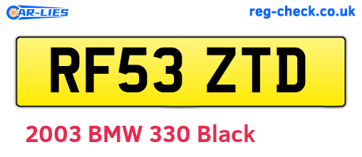 RF53ZTD are the vehicle registration plates.