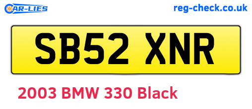 SB52XNR are the vehicle registration plates.