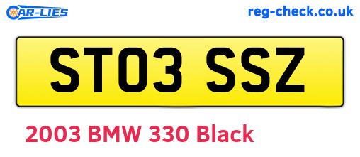 ST03SSZ are the vehicle registration plates.