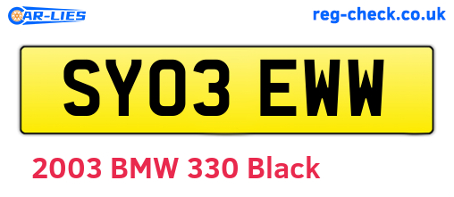 SY03EWW are the vehicle registration plates.