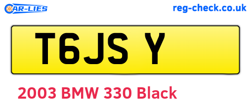 T6JSY are the vehicle registration plates.