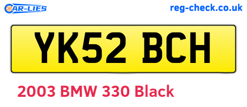 YK52BCH are the vehicle registration plates.
