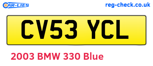 CV53YCL are the vehicle registration plates.