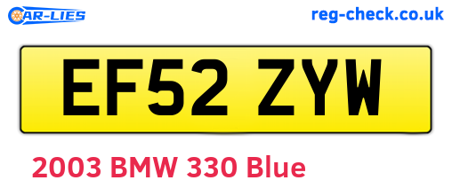 EF52ZYW are the vehicle registration plates.