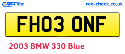 FH03ONF are the vehicle registration plates.