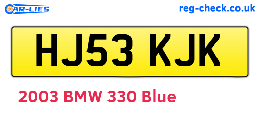 HJ53KJK are the vehicle registration plates.
