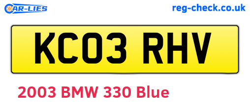 KC03RHV are the vehicle registration plates.