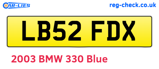 LB52FDX are the vehicle registration plates.