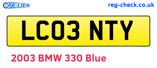 LC03NTY are the vehicle registration plates.