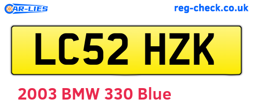 LC52HZK are the vehicle registration plates.
