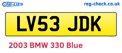 LV53JDK are the vehicle registration plates.