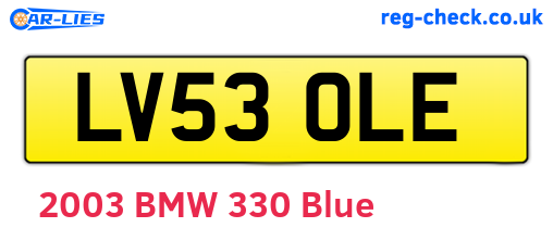 LV53OLE are the vehicle registration plates.