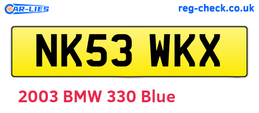 NK53WKX are the vehicle registration plates.