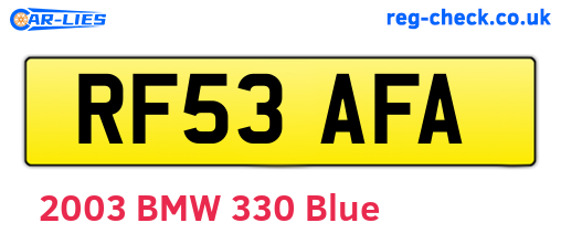 RF53AFA are the vehicle registration plates.