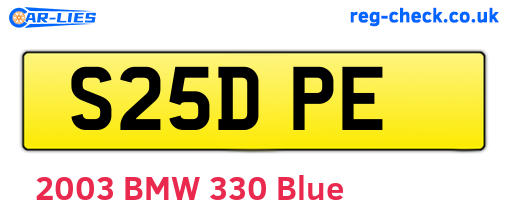 S25DPE are the vehicle registration plates.