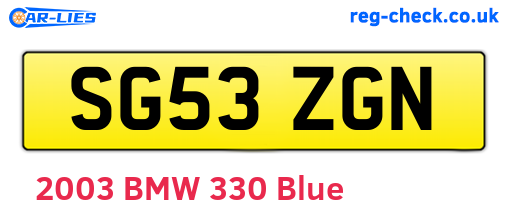 SG53ZGN are the vehicle registration plates.