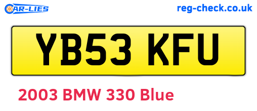 YB53KFU are the vehicle registration plates.