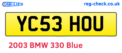 YC53HOU are the vehicle registration plates.