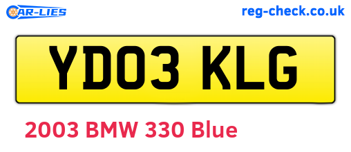 YD03KLG are the vehicle registration plates.
