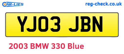 YJ03JBN are the vehicle registration plates.