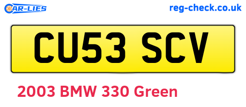 CU53SCV are the vehicle registration plates.