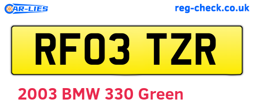 RF03TZR are the vehicle registration plates.
