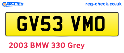 GV53VMO are the vehicle registration plates.