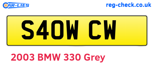 S40WCW are the vehicle registration plates.
