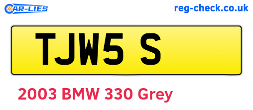 TJW5S are the vehicle registration plates.