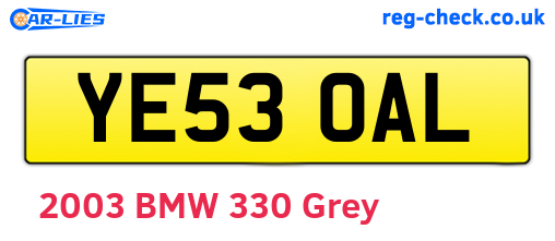 YE53OAL are the vehicle registration plates.