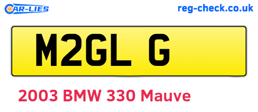 M2GLG are the vehicle registration plates.