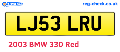 LJ53LRU are the vehicle registration plates.