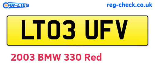 LT03UFV are the vehicle registration plates.