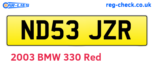 ND53JZR are the vehicle registration plates.