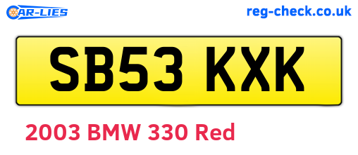 SB53KXK are the vehicle registration plates.