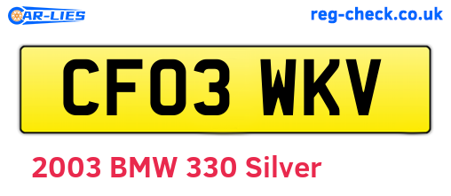 CF03WKV are the vehicle registration plates.