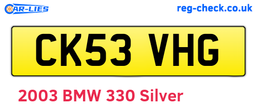 CK53VHG are the vehicle registration plates.