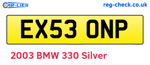 EX53ONP are the vehicle registration plates.
