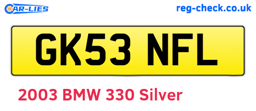 GK53NFL are the vehicle registration plates.