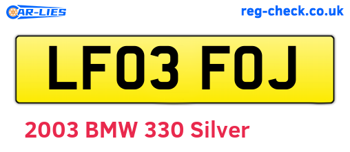 LF03FOJ are the vehicle registration plates.